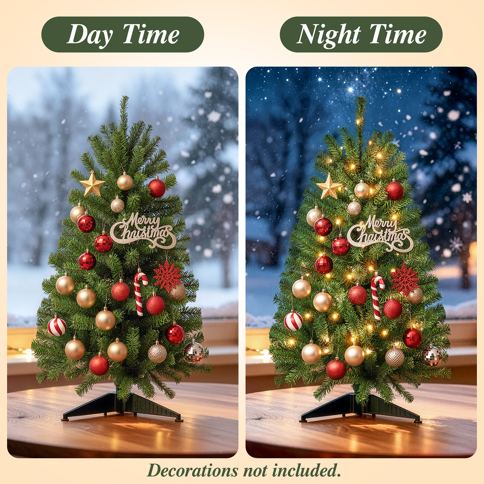 3 FT Pre-Lit Christmas Tree w/ 70 Lights 163 Tips, Hinged Artificial Holiday Xmas Christmas Decoration, Green details