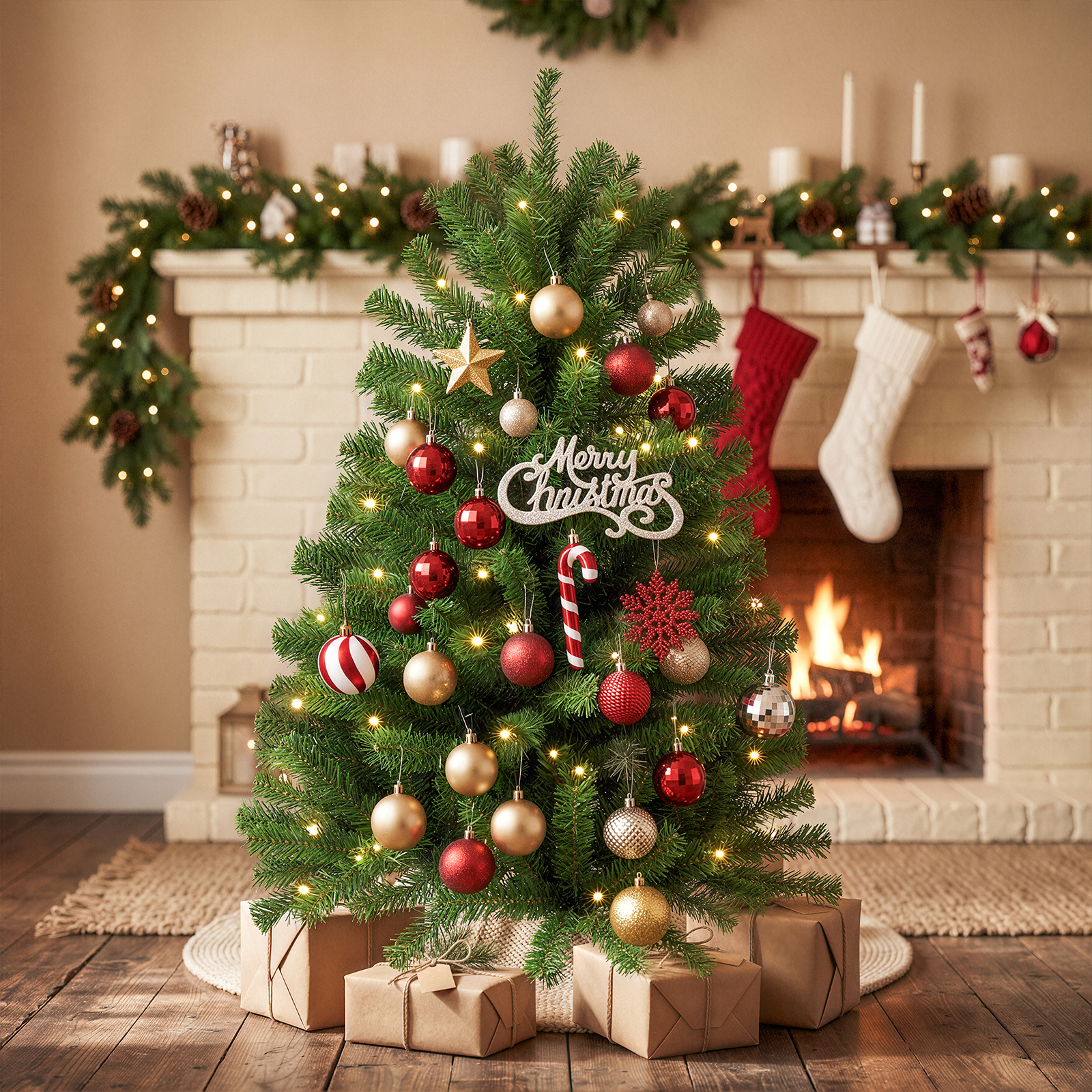 3 FT Pre-Lit Christmas Tree w/ 70 Lights 163 Tips, Hinged Artificial Holiday Xmas Christmas Decoration, Green details
